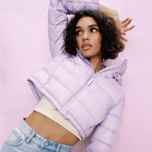 Zara Light Purple Puffer Jacket